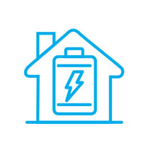 icon of a house with a rechargeable battery inside