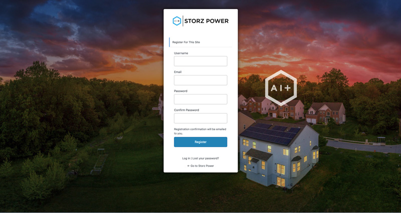 Screenshot of the Portal login page