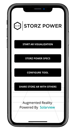 Image of an iphone with the Storz App open